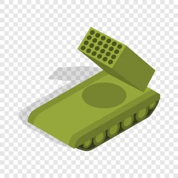 Multiple launch rocket system isometric icon Illustrazione stock