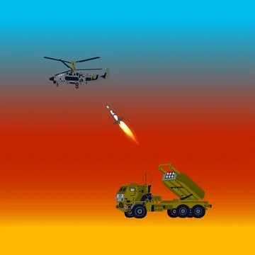 Multiple Launch Rocket System War Stock Illustration