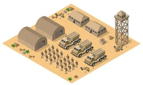 Multiple launch rocket systems army vehicles 3d vector illustration. Illustrazione stock