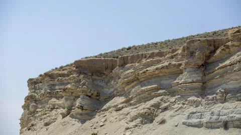 Multiple layer of sedimentation in mountain Stock Photos