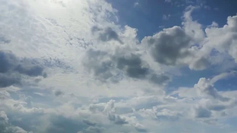 Multiple layers of clouds making beautiful rays of sunlight, time lapse Stock Footage