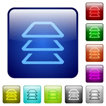 Multiple layers color square buttons Stock Illustration