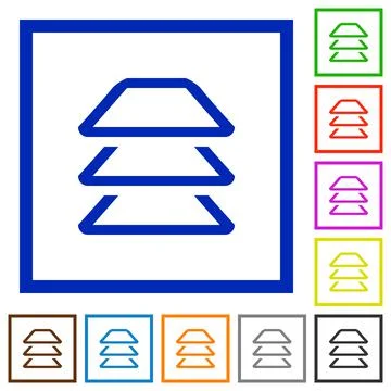 Multiple layers flat framed icons イラスト素材