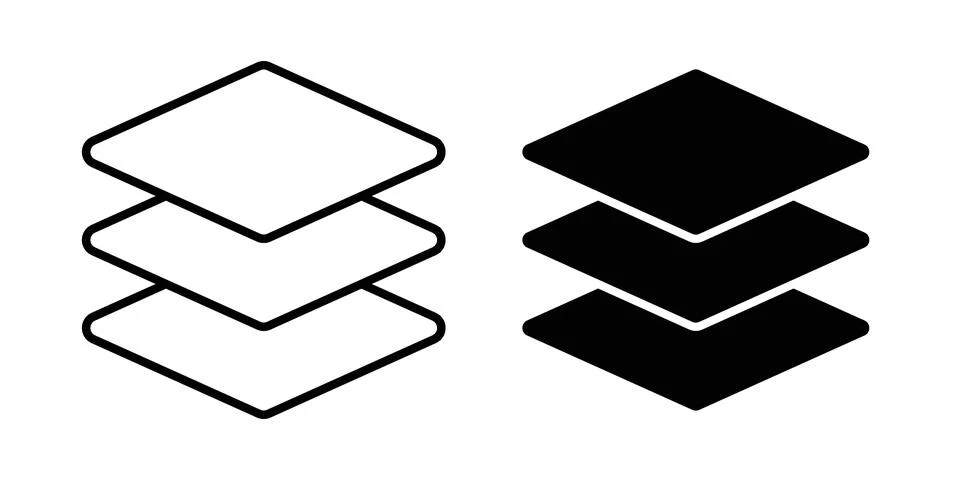 Multiple Layers icon vector, symbol, logo illustrations イラスト素材