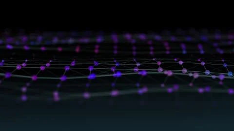 Multiple layers of information on black background. Illustrazione stock