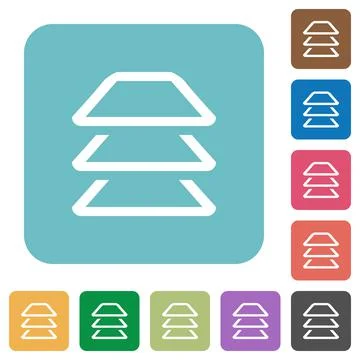 Multiple layers rounded square flat icons Stock Illustration