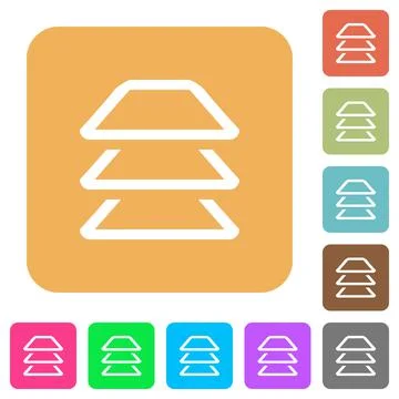 Multiple layers rounded square flat icons Stock Illustration