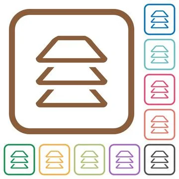 Multiple layers simple icons Stock Illustration