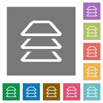 Multiple layers square flat icons Illustrazione stock