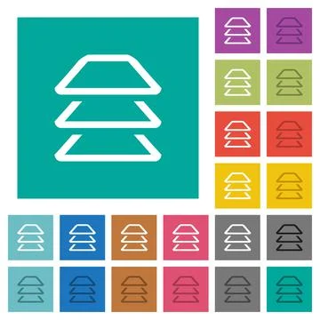 Multiple layers square flat multi colored icons Illustrazione stock