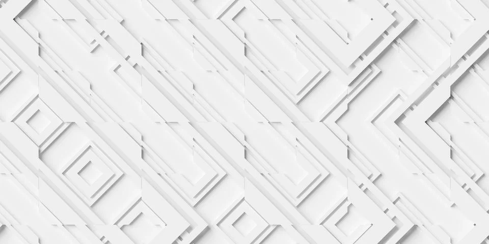 Multiple layers white cube boxes block frames modern technology background .. Illustrazione stock