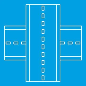 Multiple level highway icon, outline style Stock Illustration