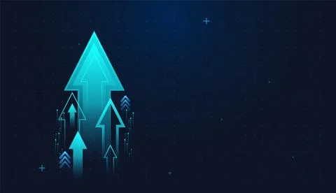 The Multiple light blue arrows stacked together create a powerful visual of.. Illustrazione stock
