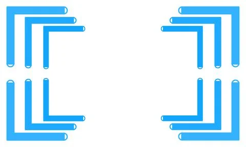 Multiple light blue nested corner frame elements on a white background Stock Illustration