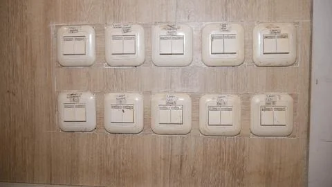 Multiple light Switch Panel Stock Photos