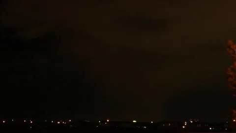 Multiple Lightning sStrikes at night in Storm Video stock 81414489