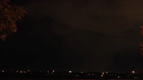 Multiple Lightning Strikes at Night Video stock 81414496