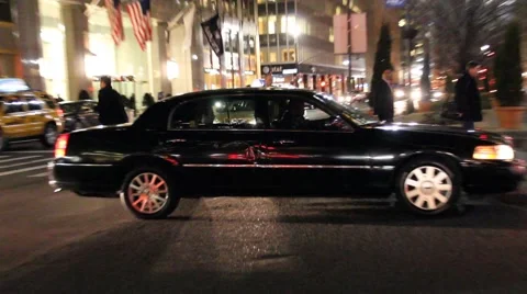 Multiple Limos up Park Avenue Stock Footage 56914285