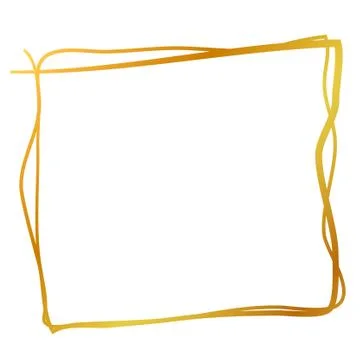 Multiple line golden square message note, at transparent effect background 스톡 일러스트