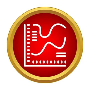 Multiple line graph analyzing business data trend icon イラスト素材