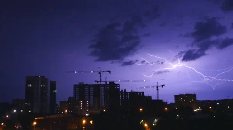 Multiple line lightning Stock Footage 51814970