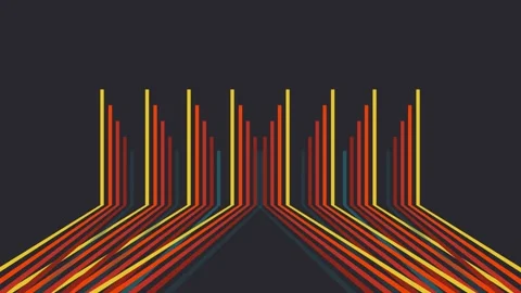 Multiple lines in vintage colors draw on grey background. Nostalgic simple Video stock 337103404