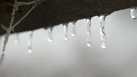 Multiple little icicles Stock Footage 102195572