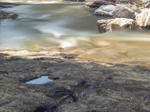 Multiple long exposure composite of the stream of the Moniquira river, a trop Foto stock