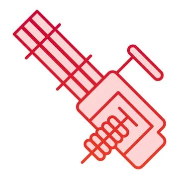 Multiple machine gun flat icon. Automatic gun vector illustration isolated on Stock Illustration