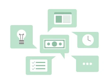 Multiple message bubbles semi flat color vector icons bundle Stock Illustration