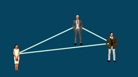 Multiple miniature people connected by lines. Stock Footage 232598354