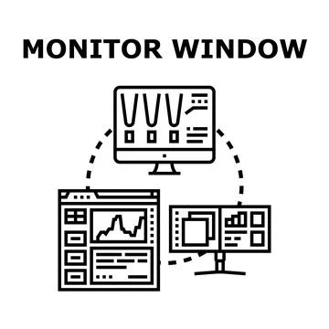 Multiple monitors displaying various digital data analytics 스톡 일러스트
