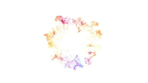 Multiple multicolored pulsating shockwave particle explosions alpha Stock Footage 190411562