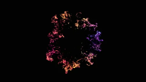 Multiple multicolored pulsating shockwave particle explosions alpha Stock Footage 212676651