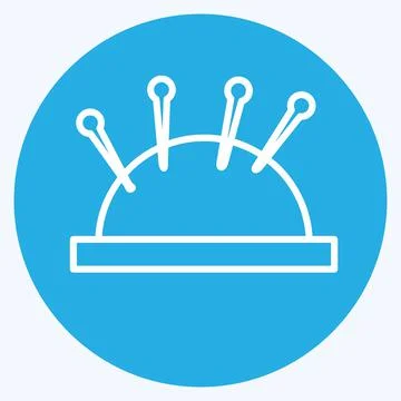 Multiple Needles Icon in trendy blue eyes style isolated on soft blue backgro Stock Illustration