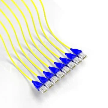 Multiple network cables on white background Stock Illustration