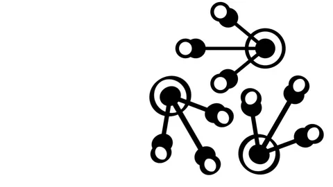 Multiple Network Clusters Icon Stock Footage 340305741