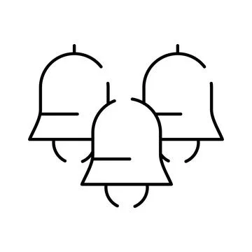 Multiple notification bells ringing alert concept icon 스톡 일러스트