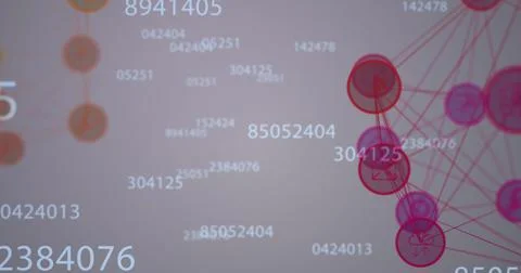 Multiple numbers changing against globe of network of connections Stock Illustration
