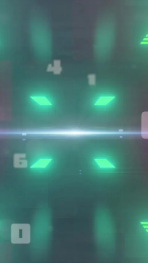Multiple numbers changing against glowing tunnel Видео 343641593