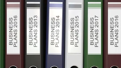 Multiple office folders with Business plans text labels 3D rendering different Stock Footage 74506551
