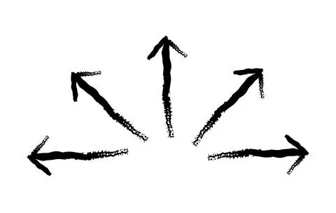 Multiple options arrows grunge doodle design element Illustrazione stock