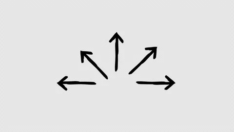 Multiple options arrows hand-drawn sketch animation Stock Footage 329608527