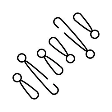 Multiple outline exclamation points design on white background Stock Illustration