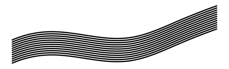 Multiple parallel wavy lines vector graphic, Abstract linear black wave patte 스톡 일러스트
