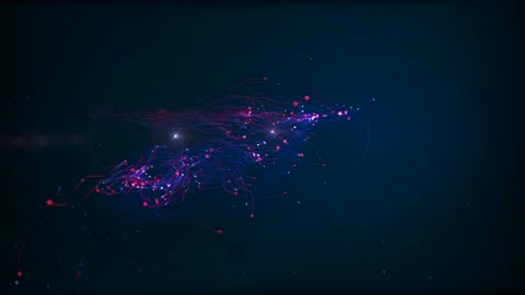 Multiple Particle Animation On Dark Background In 4K And 8K Stock Footage 235624938