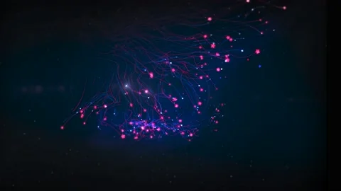 Multiple Particle Animation From Top Side On Dark Background In 4K And 8K Stock Footage 235721796