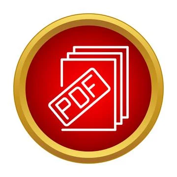 Multiple pdf document files icon in red circle Illustrazione stock