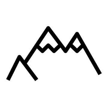 Multiple peaks mountain flat outline icon イラスト素材