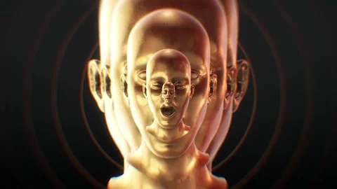 Multiple Personalities Gold &amp; Black Stock Footage 263819673